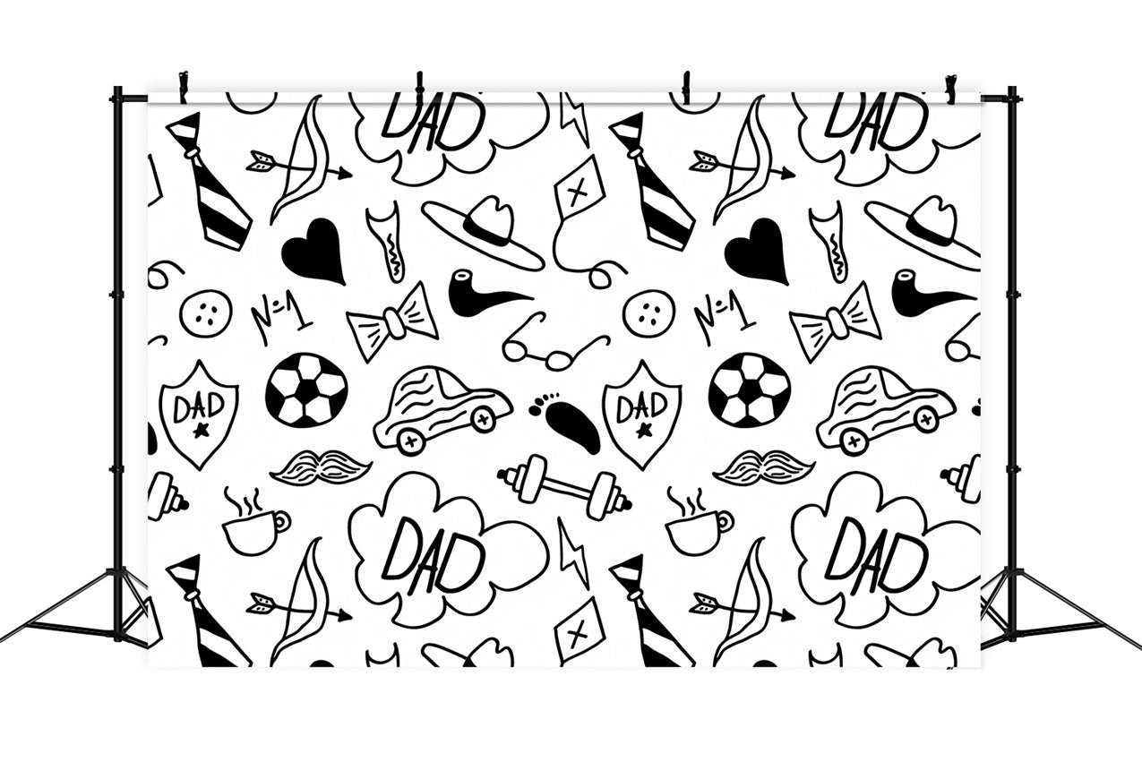 Toile de fond Fête des Pères Photo Esquisse Amusante Dessin Animé GQ2-236