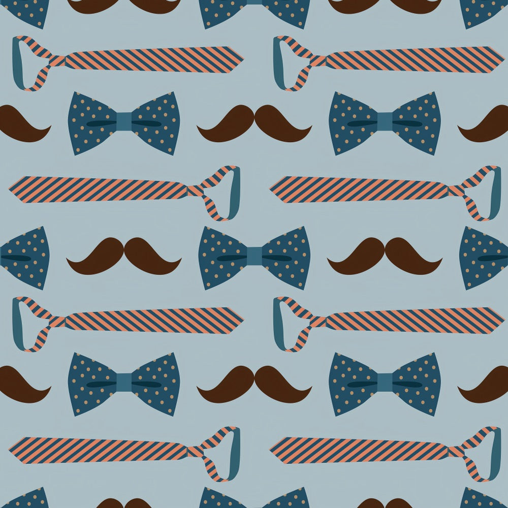 Toile de fond Joyeuse Fête des Pères Moustache Bleue Cravate GQ2-237