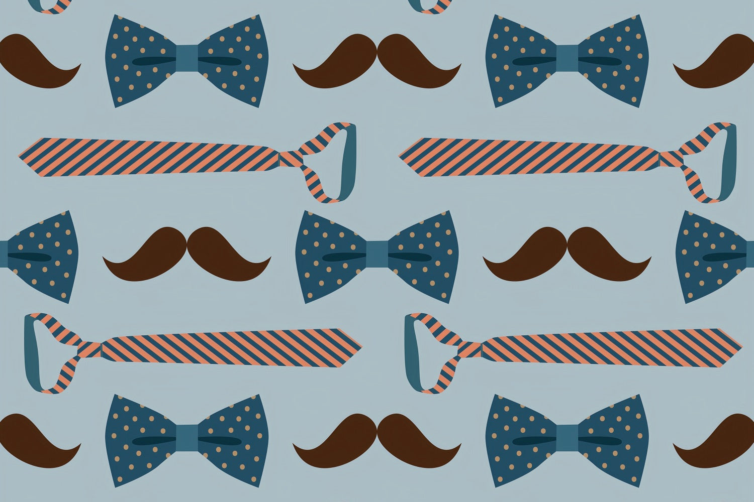 Toile de fond Joyeuse Fête des Pères Moustache Bleue Cravate GQ2-237