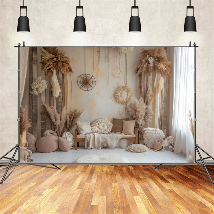 Toile de Fond Boho Idées Ambiance Maison Neutre GQ2-39
