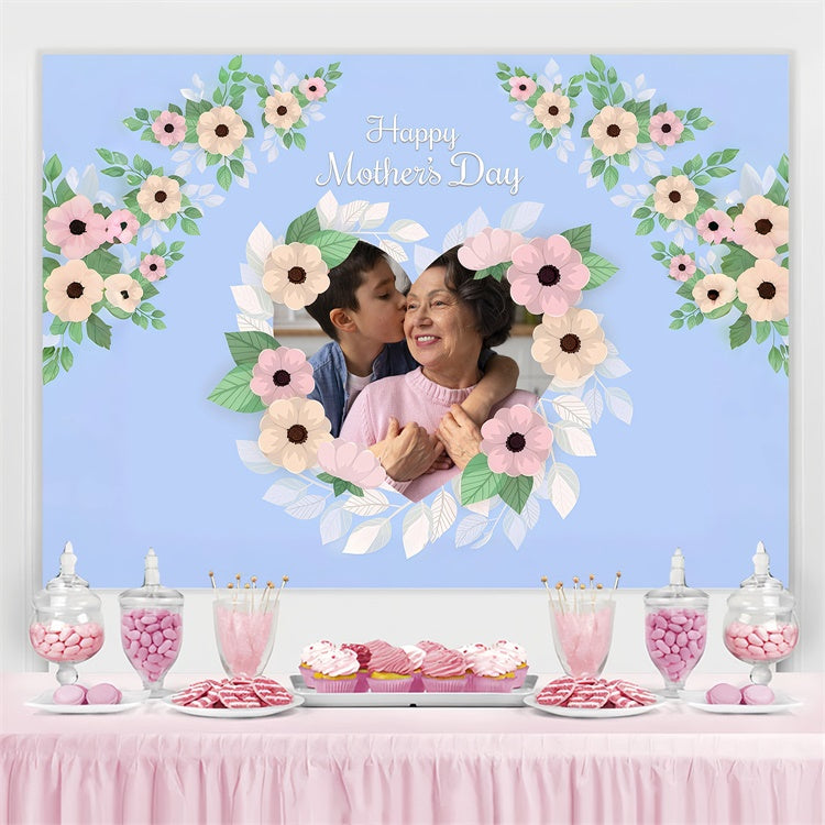 Toile de fond Fête des Mères Personnalisable Fleurs Pastel Délicates GQ3-146