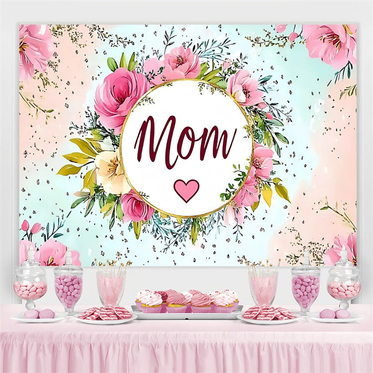 Toile de fond Fête des Mères Personnalisable Floraison Pastel Florale GQ3-198