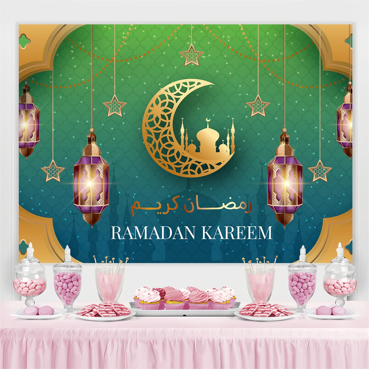 Toile de fond Ramadan Festival des Lanternes Vibrantes GQ3-3