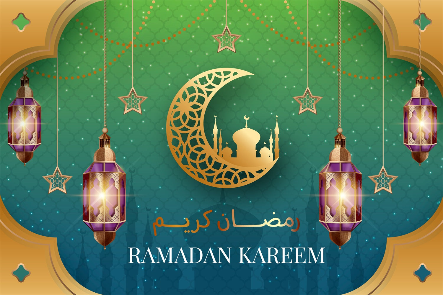 Toile de fond Ramadan Festival des Lanternes Vibrantes GQ3-3