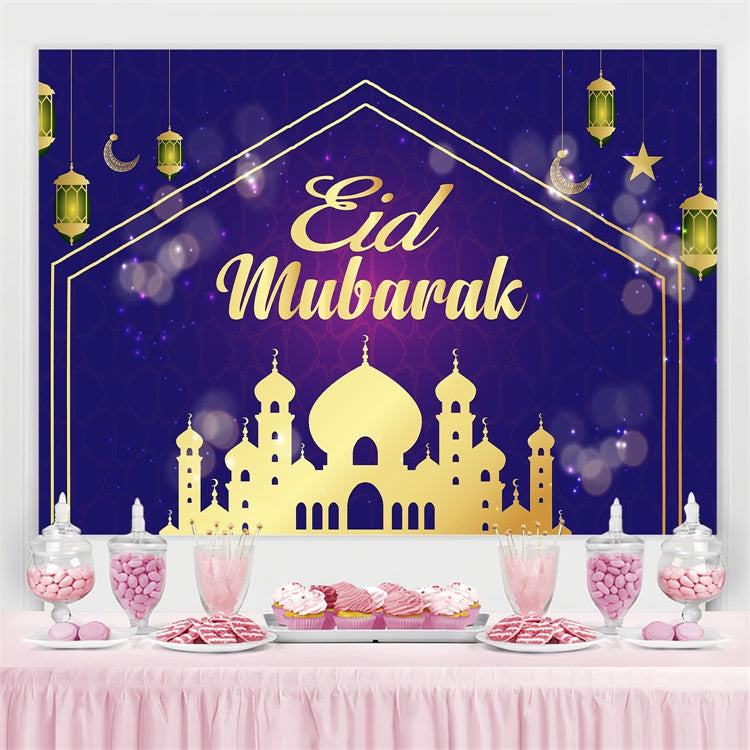 Toile de fond Eid Mubarak Bleu Élégant Eid Mubarak GQ3-64