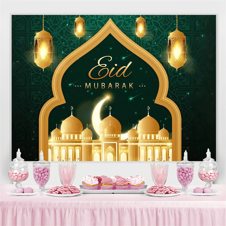 Toile de fond Eid Mubarak Eid Vert Doré Opulent GQ3-66