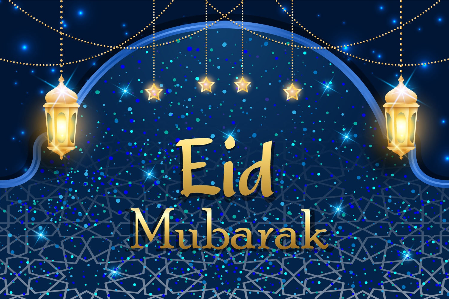 Toile de fond Eid Mubarak Nuit Festive Bleu Royal GQ3-68