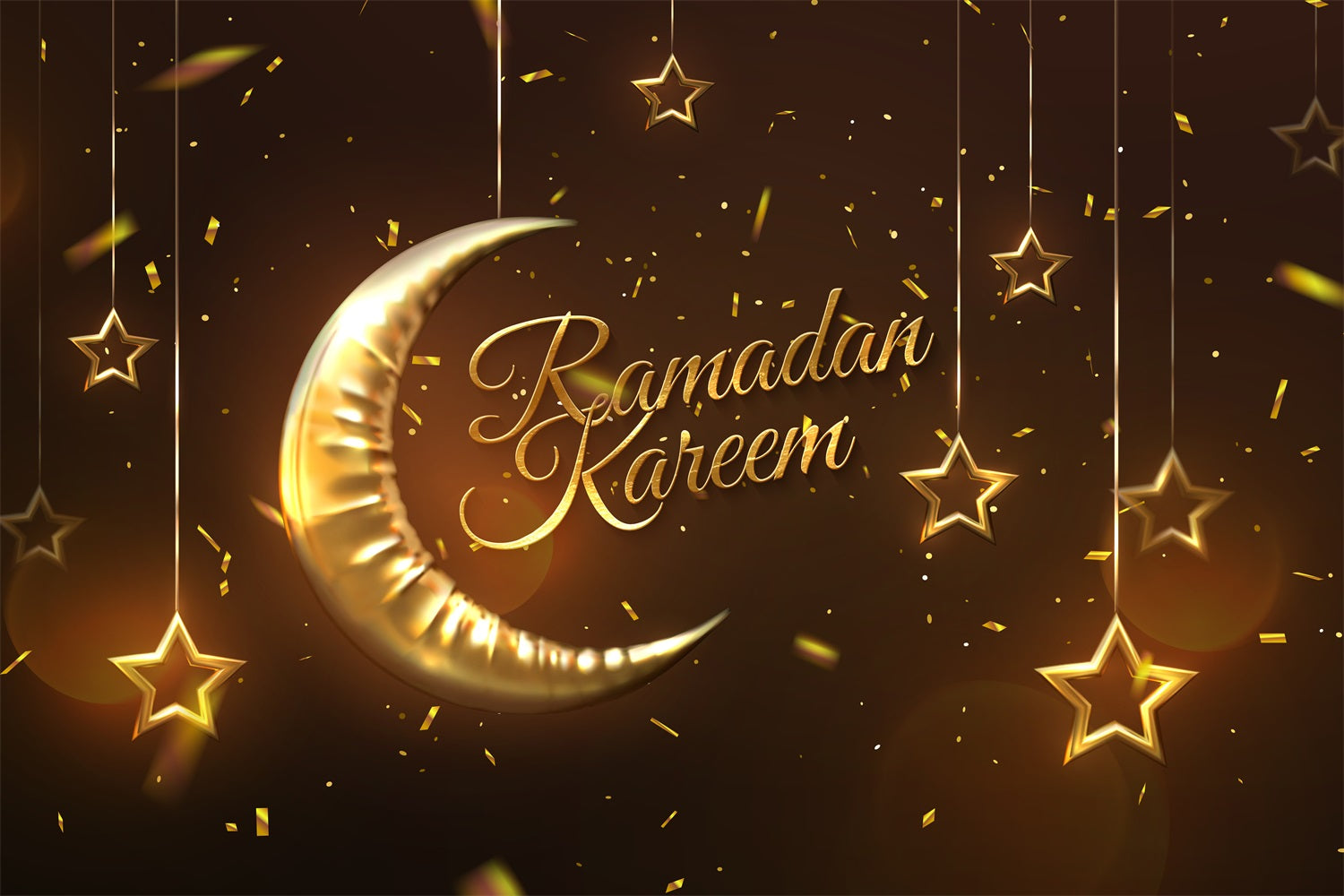 Toile de fond Ramadan Croissant de Lune Doré GQ3-7