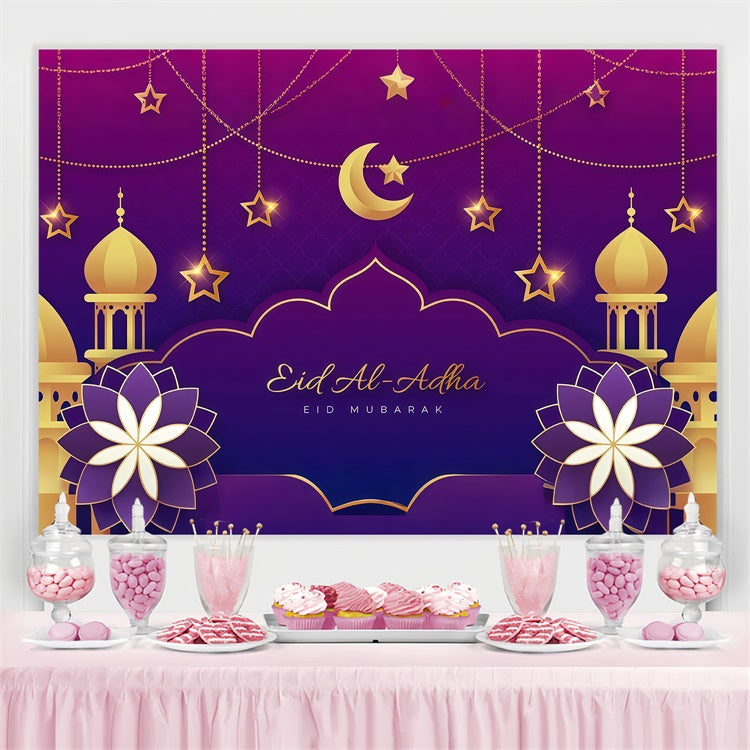 Toile de fond Eid Mubarak Festival Islamique Lueur Pourpre GQ3-77
