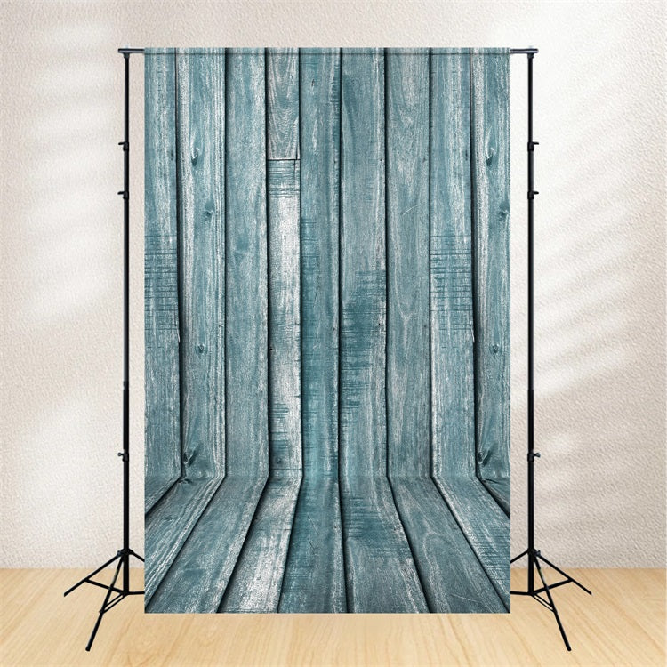 Toile de fond Sol Bois Mur Bleu Plancher GQ4-100