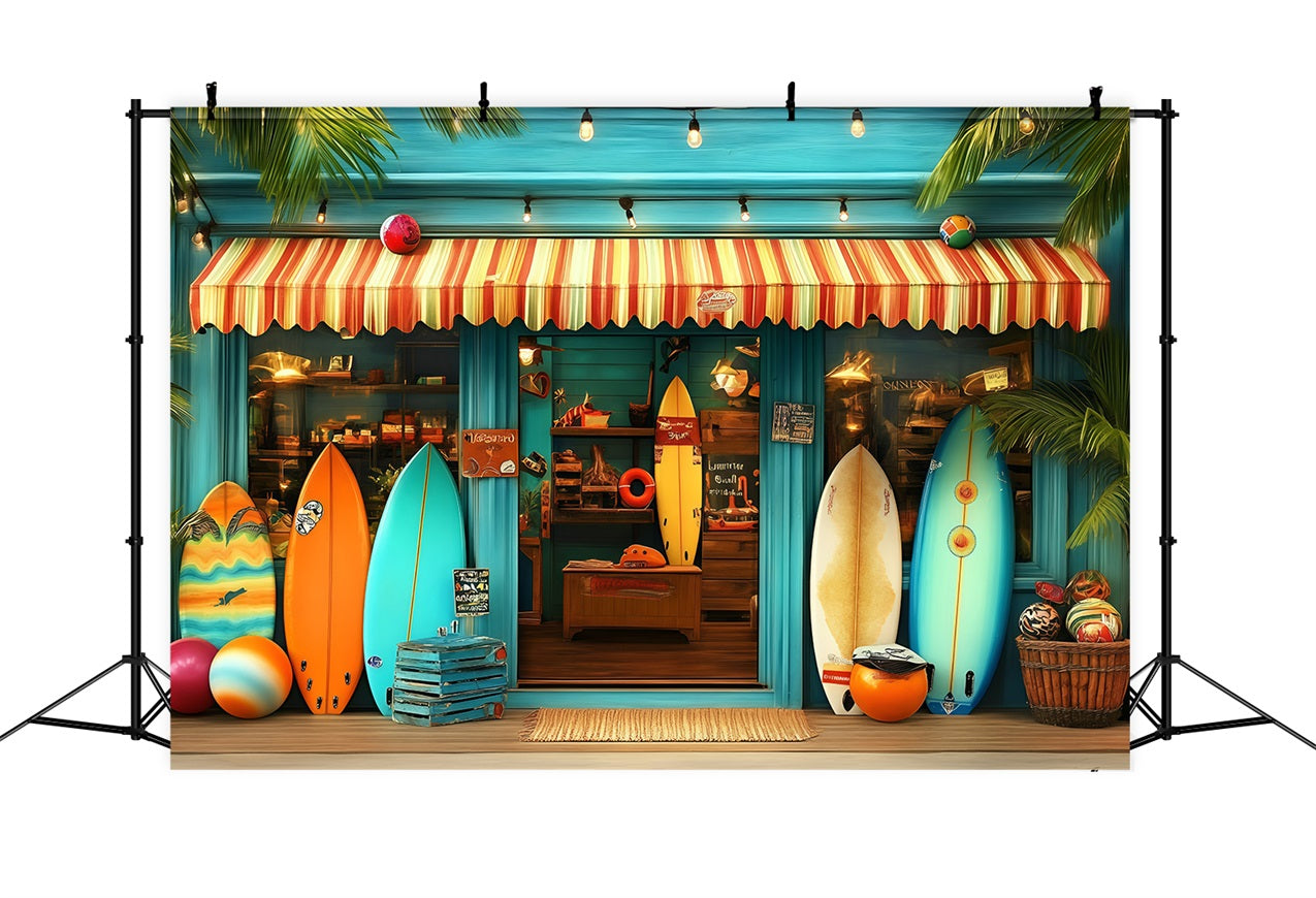 Toile de fond Été Entrée Magasin de Surf Summer GQ4-262
