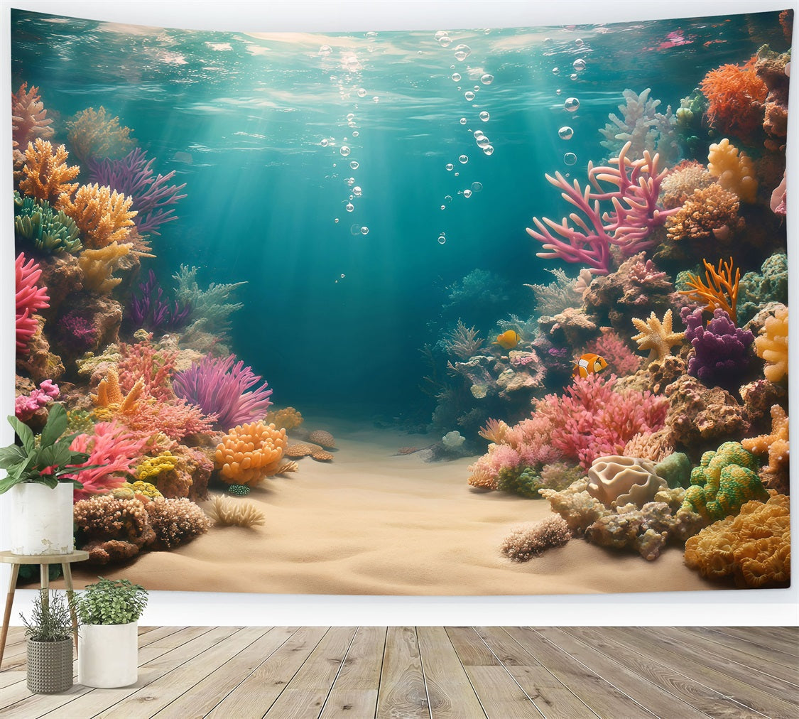 Toile de fond de Plage Été Paradis Corail GQ4-281