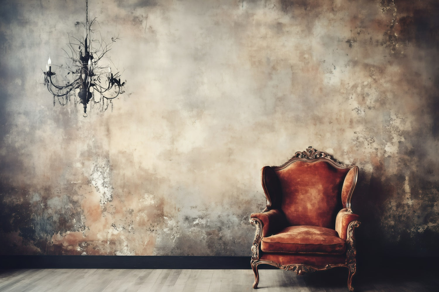 Toile de fond Photo Vintage Pour Photographie Mur Rustique Chaise GQ4-312