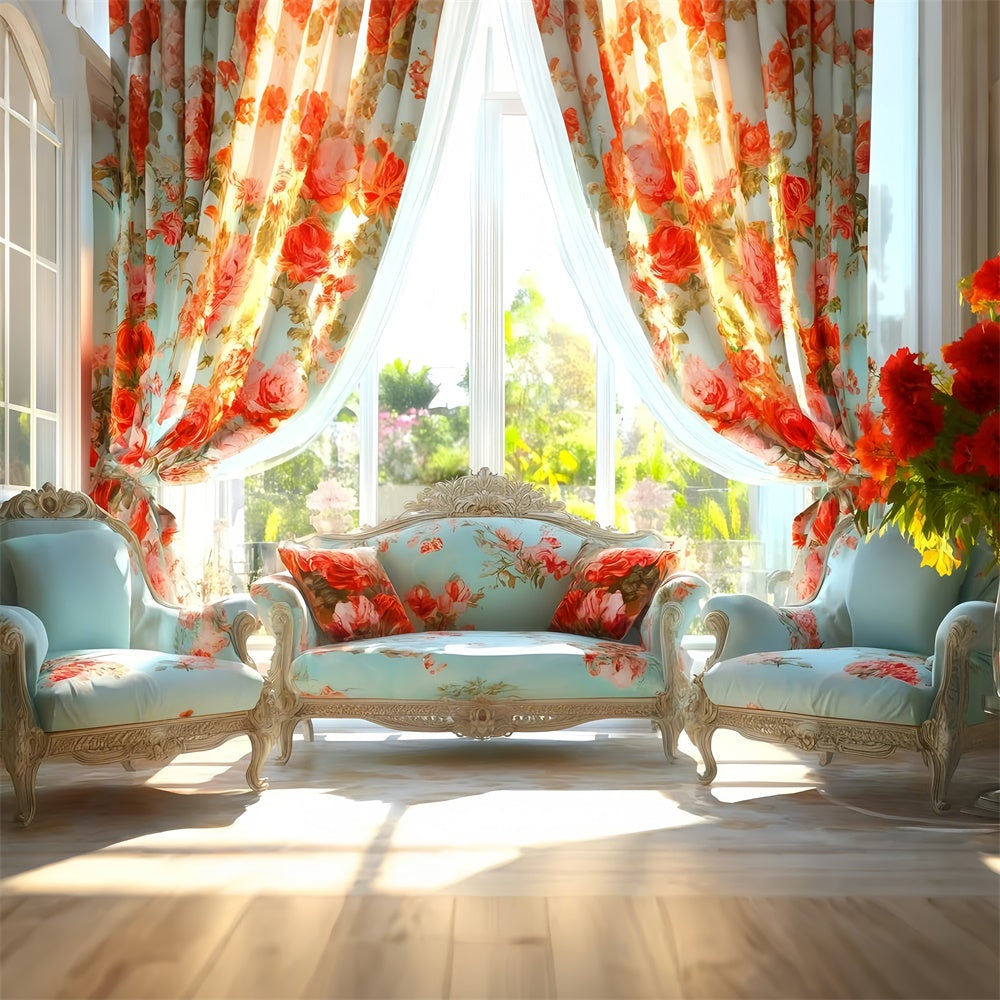 Toile de fond Photo Vintage Pour Photographie Canapé Rideau Rose Chic GQ4-323