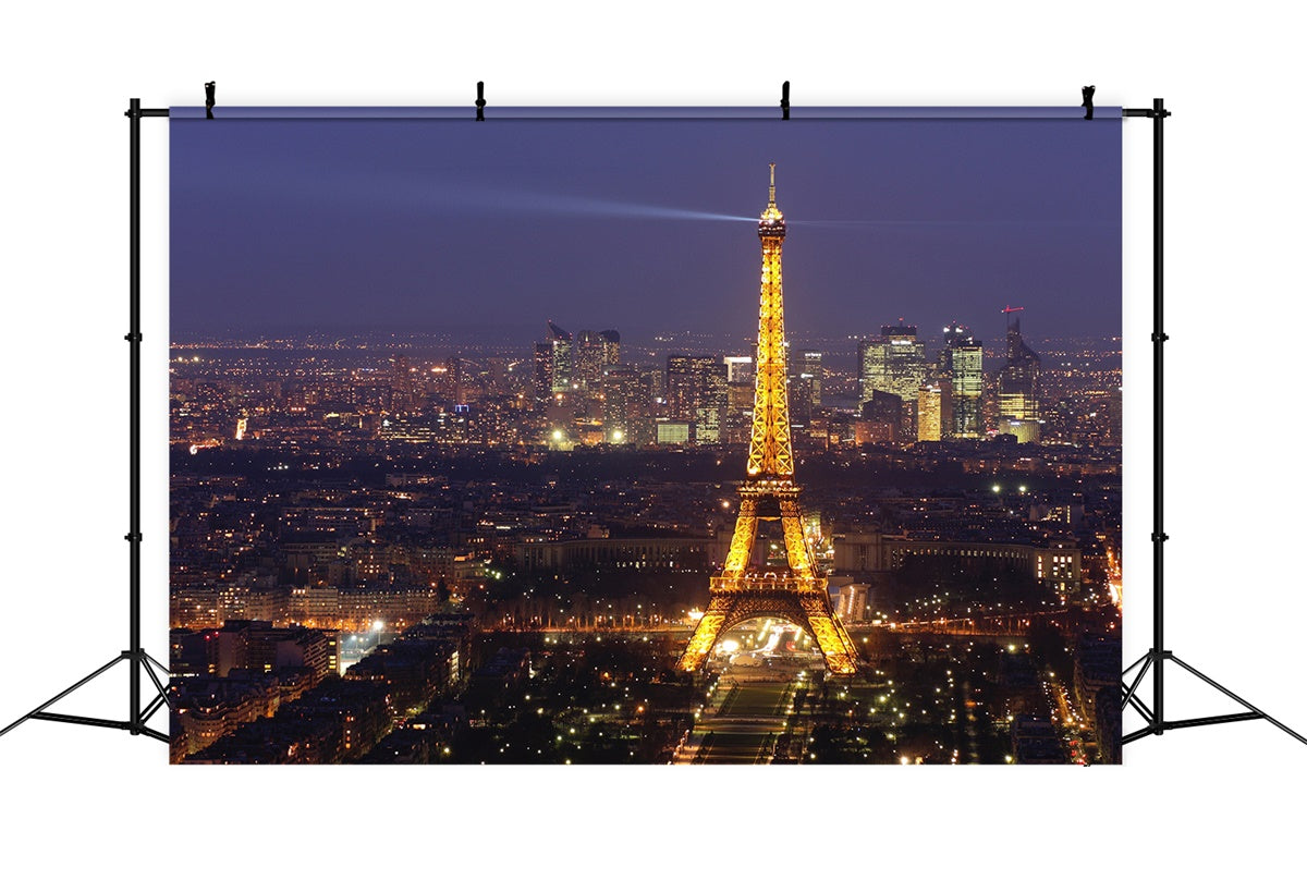 Toile de fond Nuit à Paris Tour Eiffel Étincelante Urbaine GQ4-34