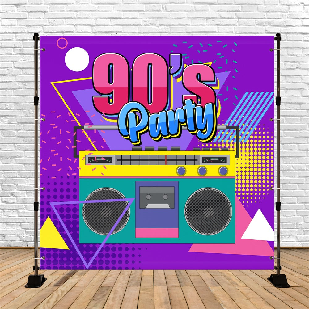 Toile de fond Photo Années 90 Cassette Radio Couleurs Pop GQ4-360