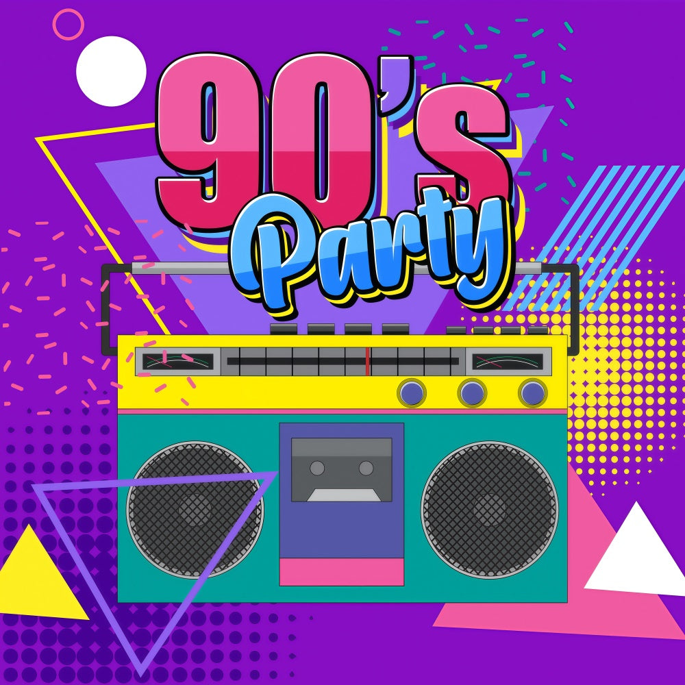 Toile de fond Photo Années 90 Cassette Radio Couleurs Pop GQ4-360