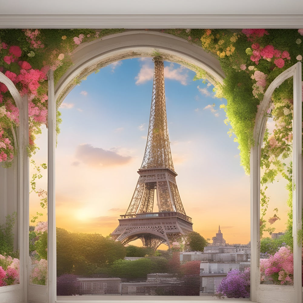 Toile de fond Photo Paris Tour Eiffel Vue Fenêtre GQ4-40
