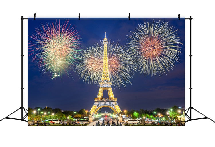 Toile de fond Idées Paris Tour Eiffel Feux d’Artifice Célébration GQ4-43