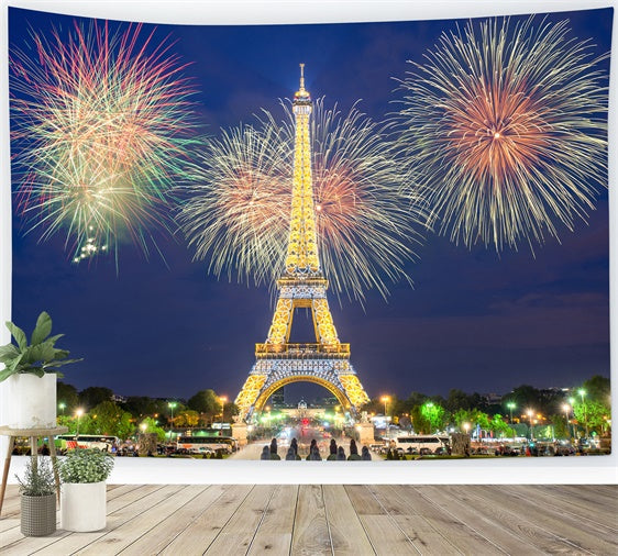Toile de fond Idées Paris Tour Eiffel Feux d’Artifice Célébration GQ4-43