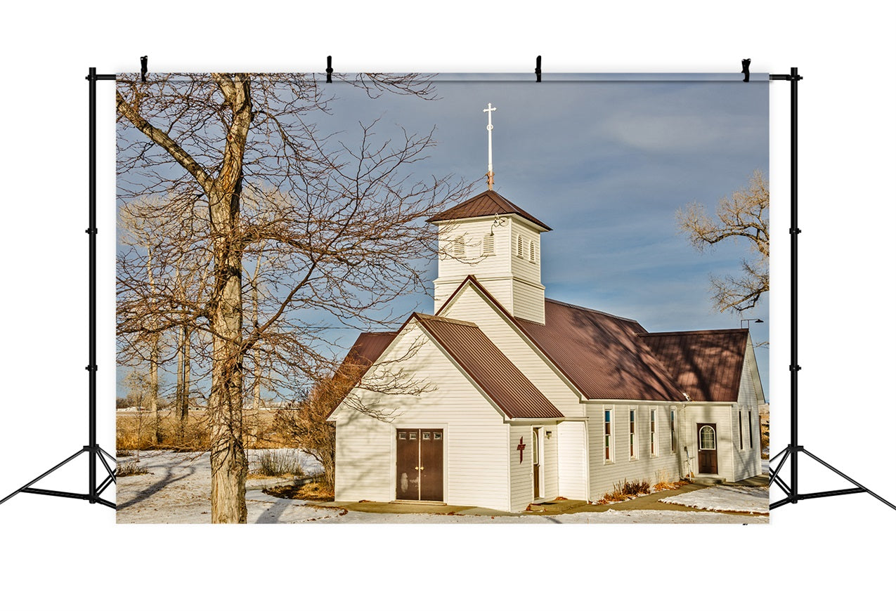 Toile de fond Église Architecture Photo Neige Rurale GQ4-66