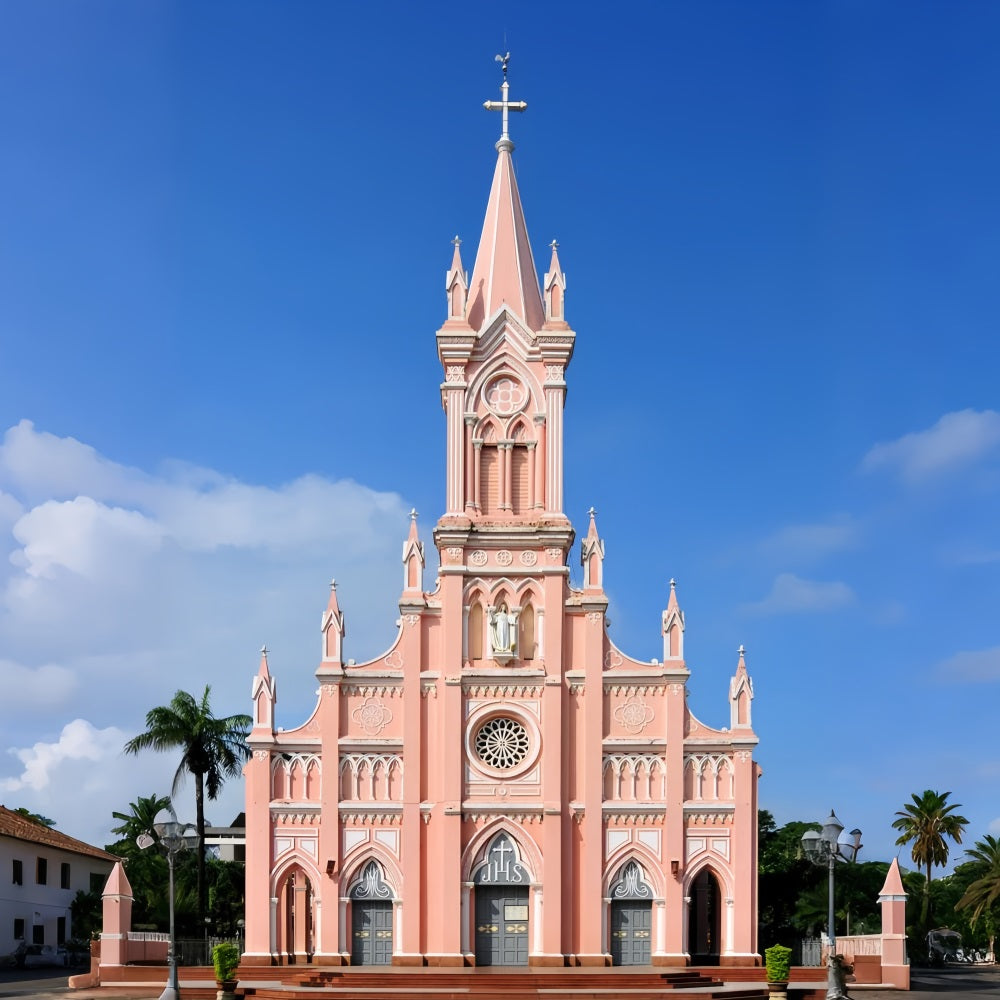 Toile de fond Église Architecture Scène Gothique Rose GQ4-76