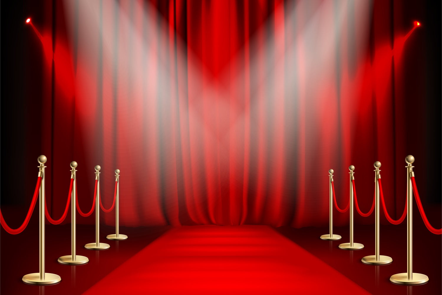 Toile de fond Tapis Rouge Entrée Glamour Tentures Rouges GQ4-81