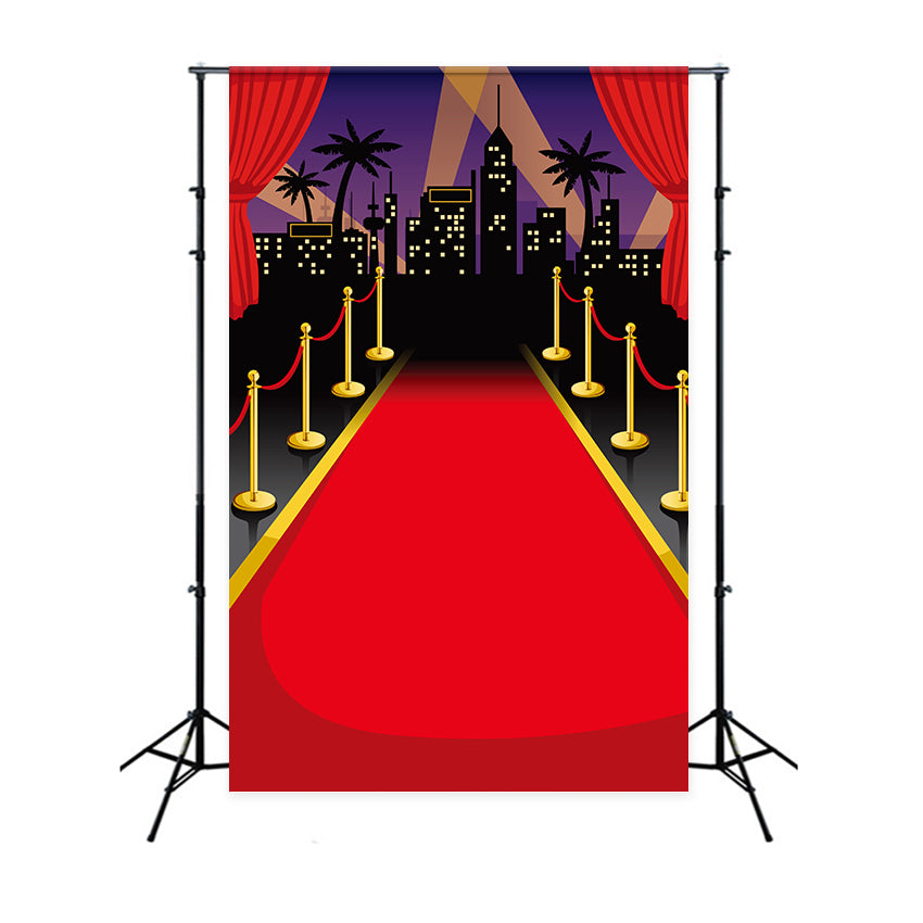 Toile de fond Tapis Rouge Silhouette Ville GQ4-83