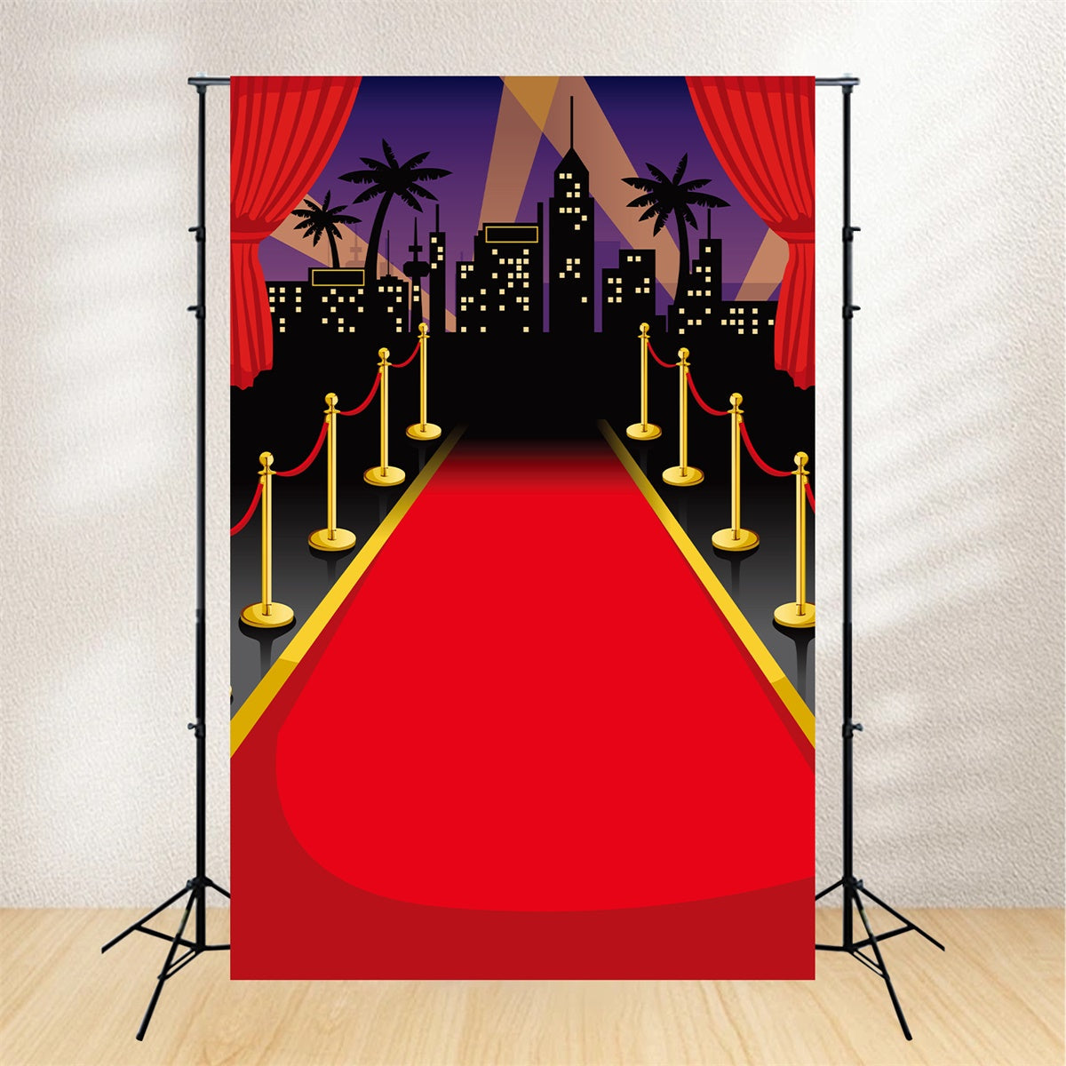 Toile de fond Tapis Rouge Silhouette Ville GQ4-83