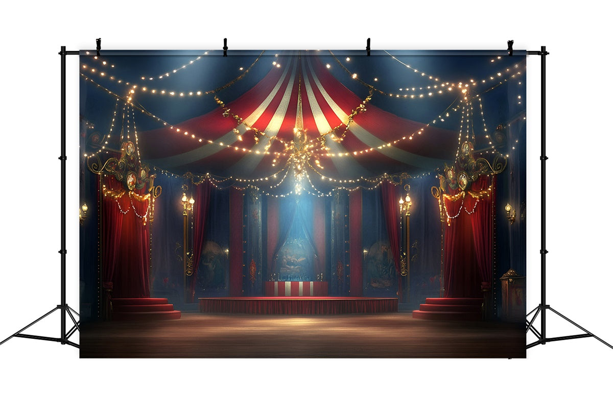 Toile de fond Cirque Vintage Nuit Guirlandes Lumineuses GQ5-109