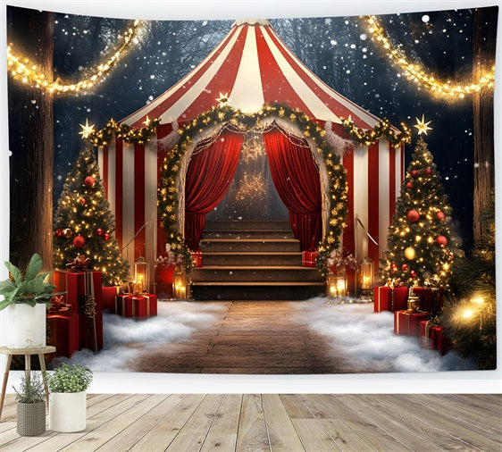 Toile de fond Chapiteau Cirque Tente Rayée Fêtes Lumineuses GQ5-117