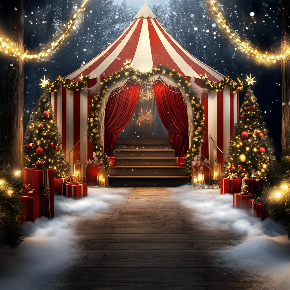 Toile de fond Chapiteau Cirque Tente Rayée Fêtes Lumineuses GQ5-117