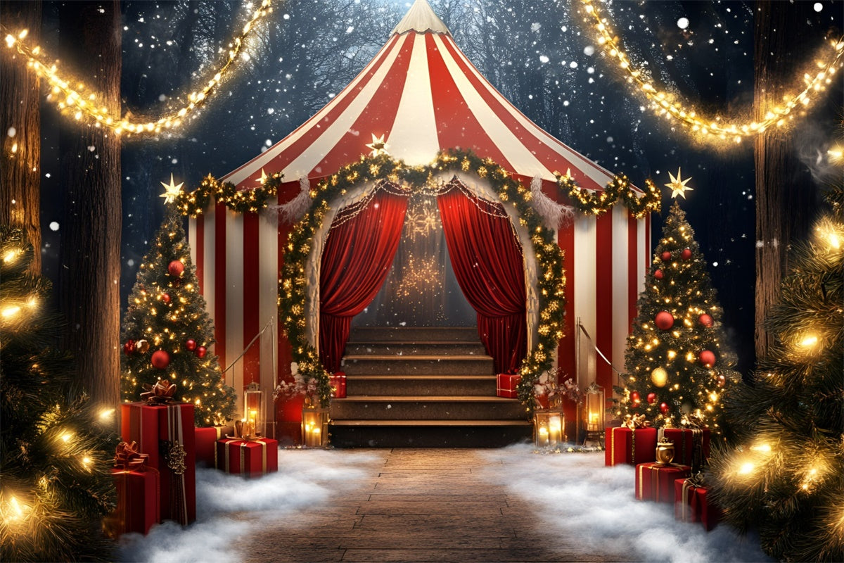 Toile de fond Chapiteau Cirque Tente Rayée Fêtes Lumineuses GQ5-117