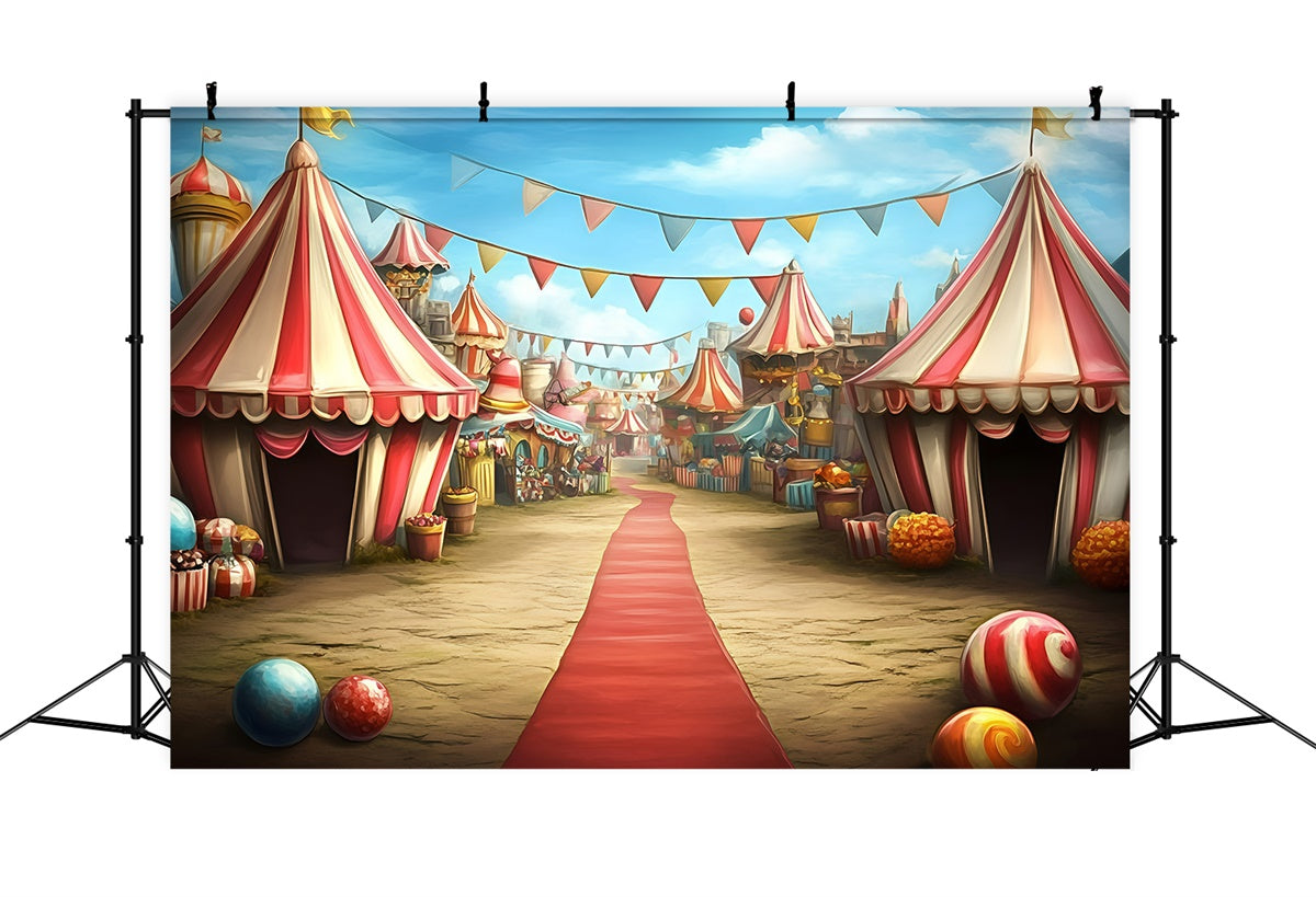 Toile de fond Cirque Tentes de Carnaval Marché de Rue GQ5-125