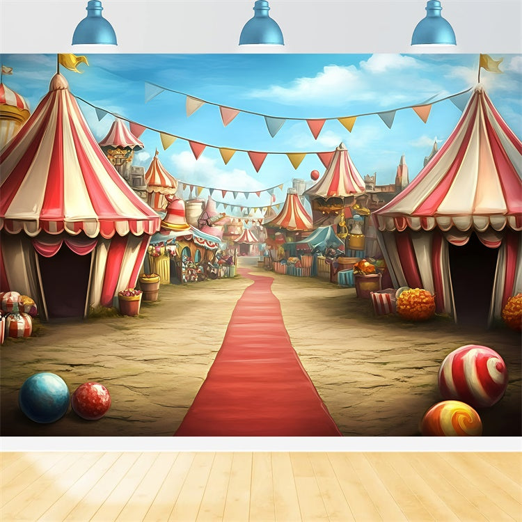 Toile de fond Cirque Tentes de Carnaval Marché de Rue GQ5-125