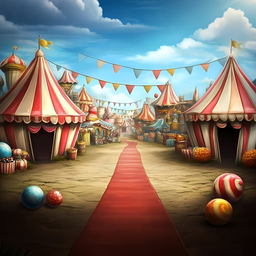 Toile de fond Cirque Tentes de Carnaval Marché de Rue GQ5-125