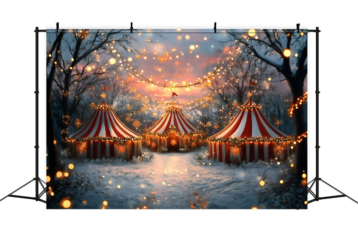 Toile de fond Chapiteau Carnaval Lumières de Noël Enneigées GQ5-131