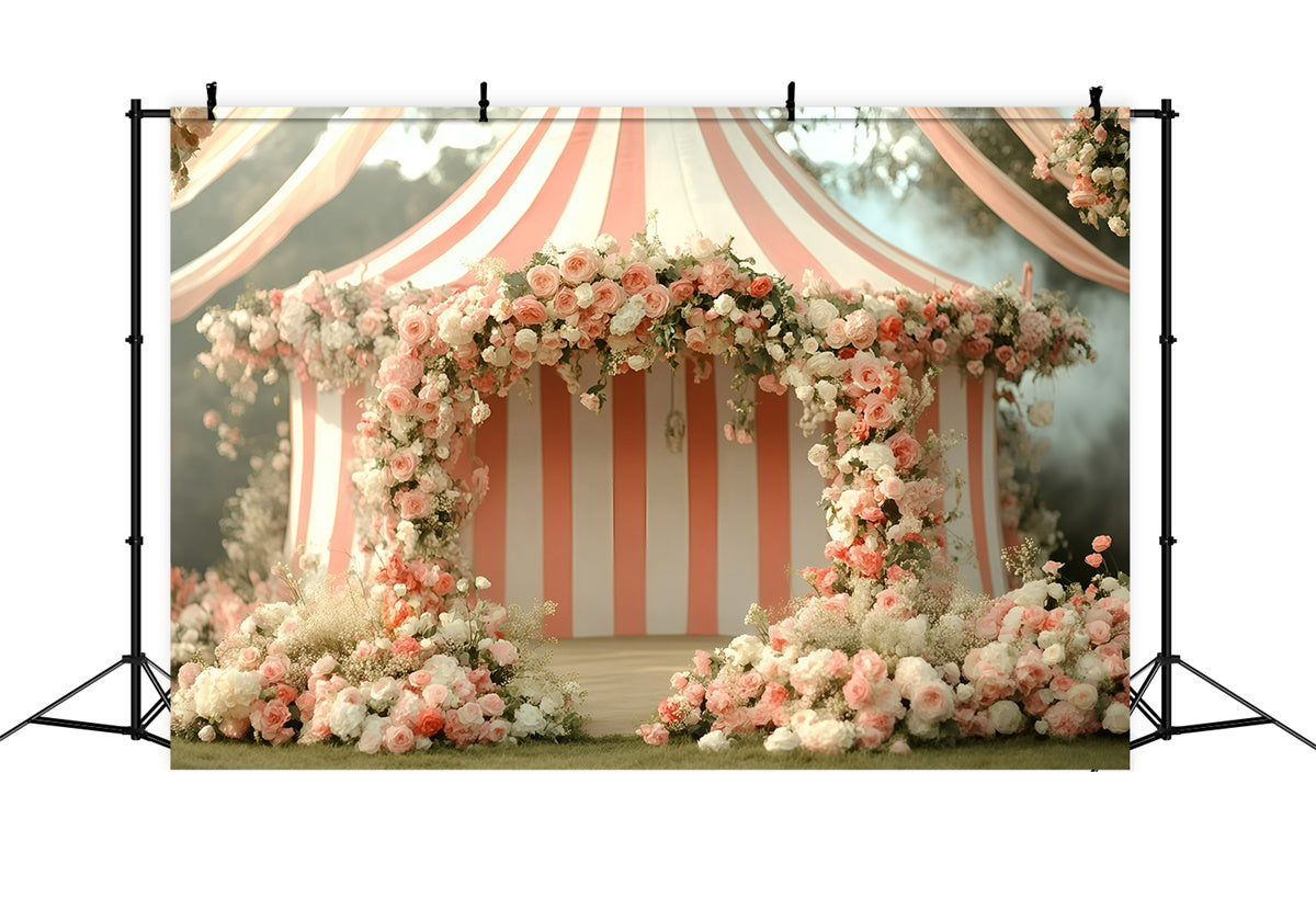 Toile de fond Carnaval Arche de Roses Romantiques Chapiteau GQ5-134