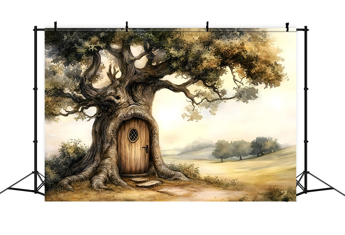 Toile de fond Enfants Maison Arbre Enchantée Porte GQ5-144