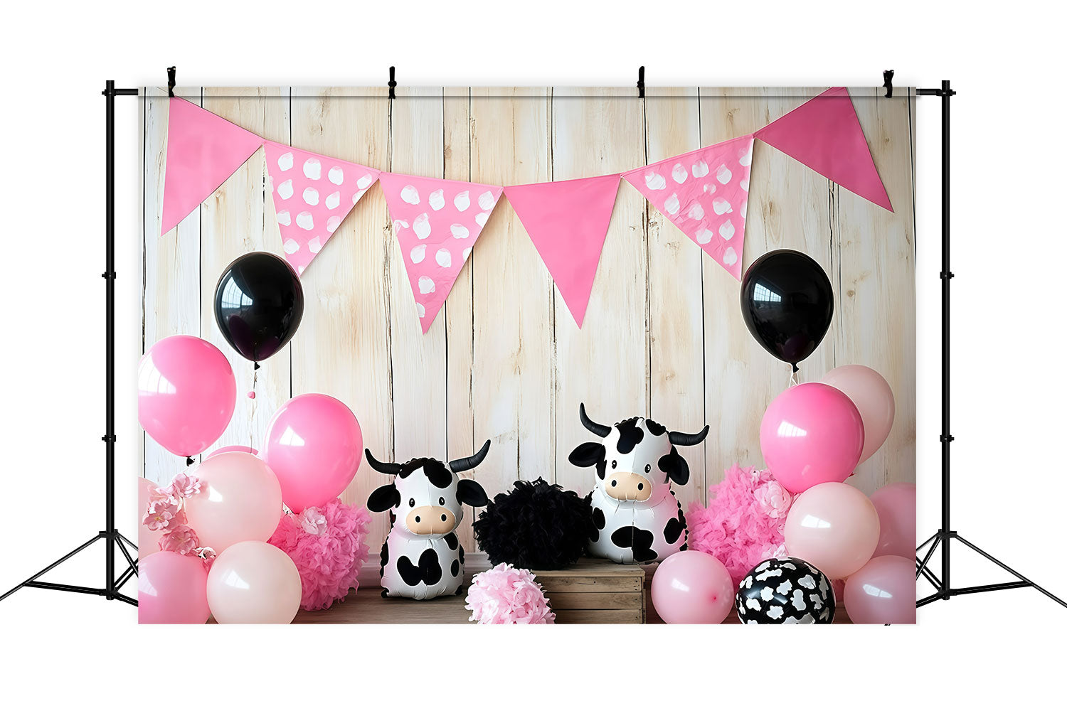 Toile de fond Nouveau-né Ballon Vache Mignonne GQ5-148
