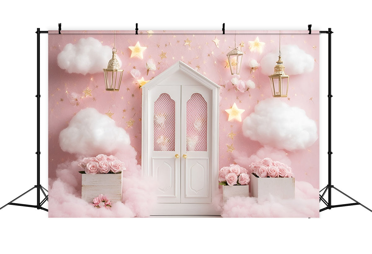 Toile de fond Nouveau-né Nuage Rose Pays des Merveilles GQ5-152