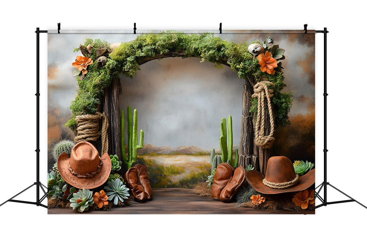Toile de fond Western Cowboy Cactus Fête Enfants GQ5-166