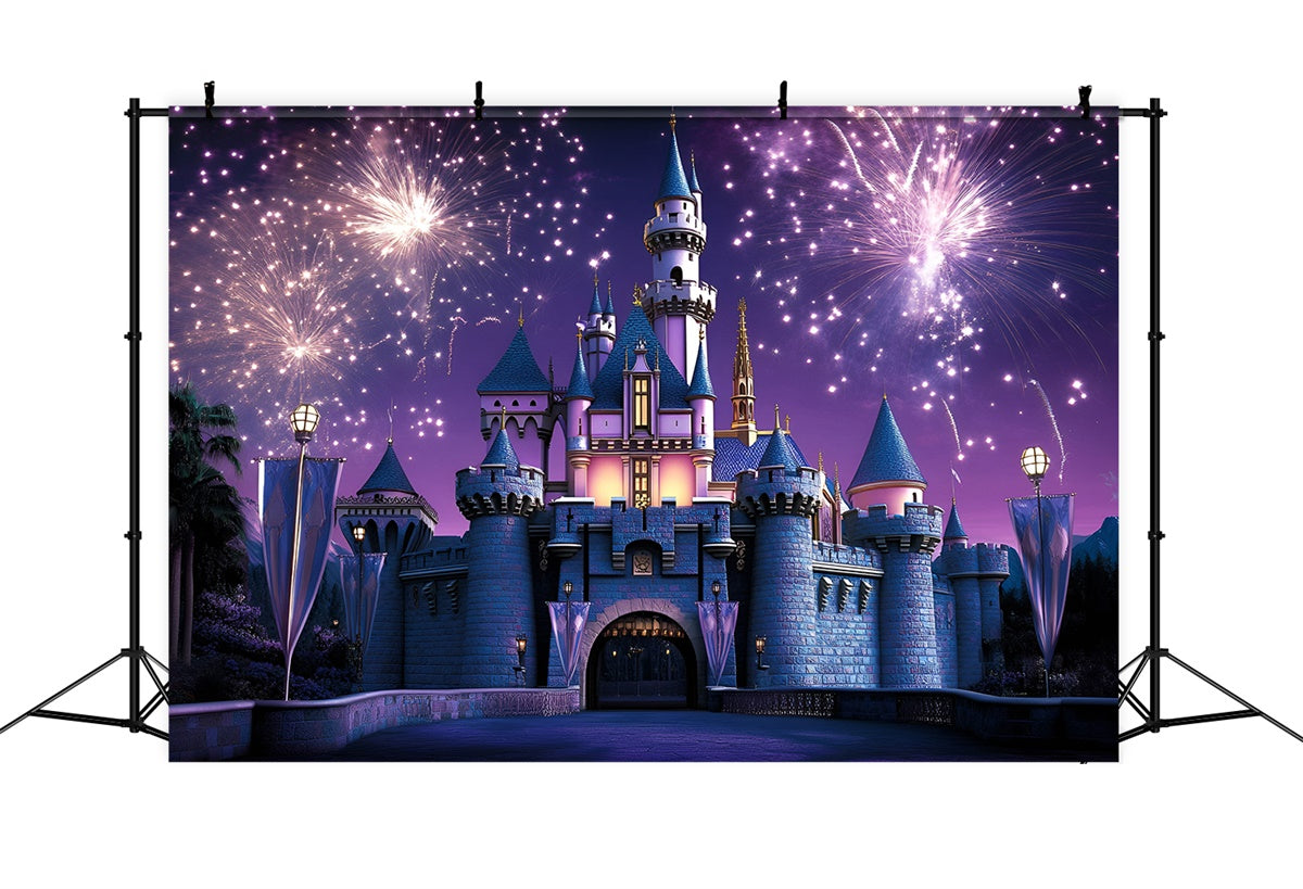 Toile de fond Château Feux d’Artifice Château Magique Enfants GQ5-178