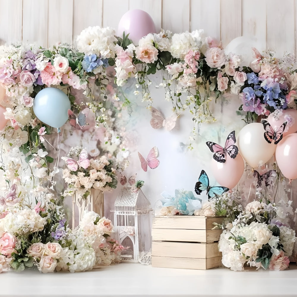 Toile de fond Papillons Fleur Ballon Fantaisie Enfants GQ5-182