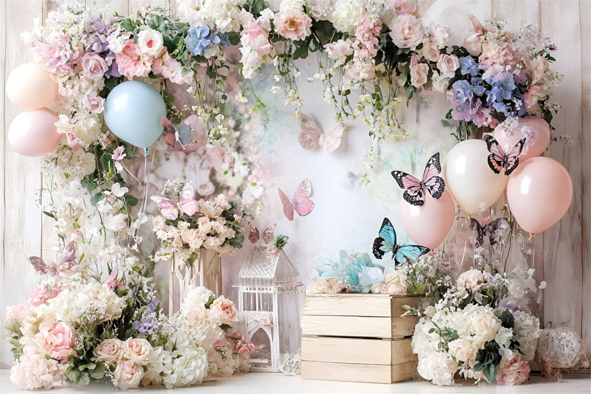 Toile de fond Papillons Fleur Ballon Fantaisie Enfants GQ5-182