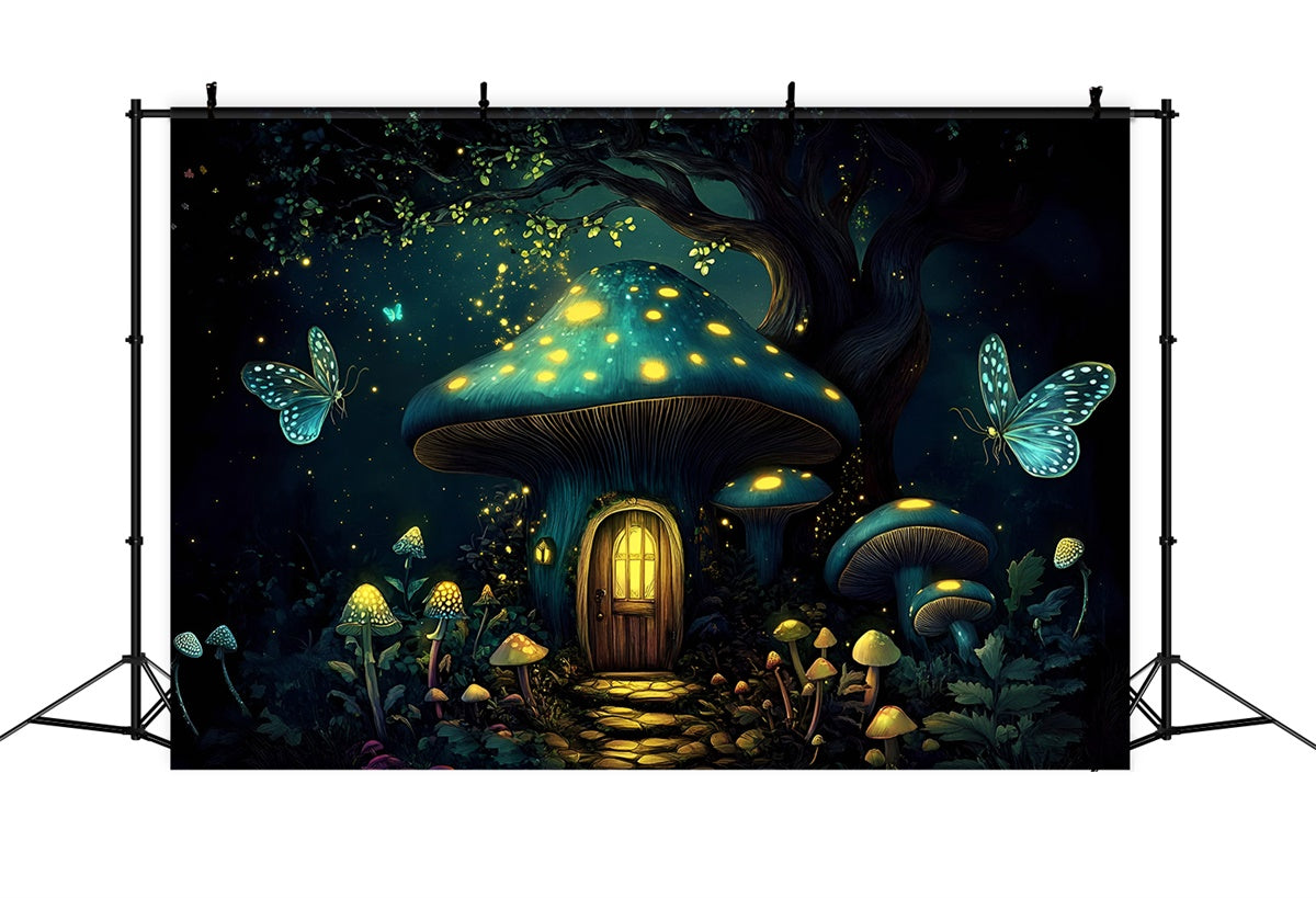 Toile de fond Enfants Forêt Champignons Enchantée GQ5-187