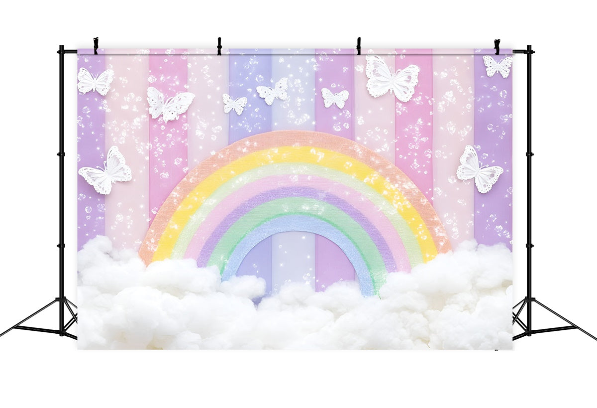Toile de fond Arc-en-Ciel Conte de Fées Arche Papillon Enfants GQ5-194