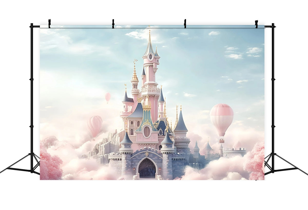 Toile de fond Château Palais Rose Fantaisie Enfants GQ5-199