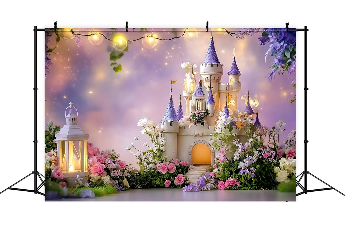Toile de fond Château Crépuscule Château Fleuri Enfants GQ5-200