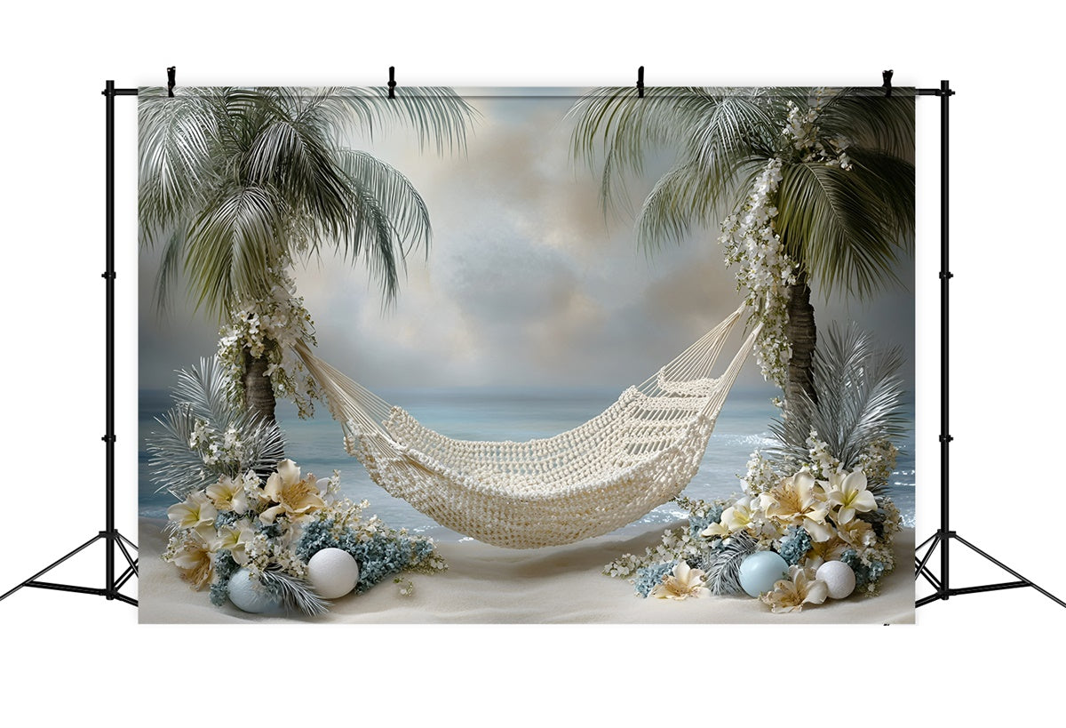Toile de fond Photographie Enfants Plage Fleur Palmiers GQ5-204